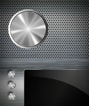 Buttons on a metall background Illustrazione stock