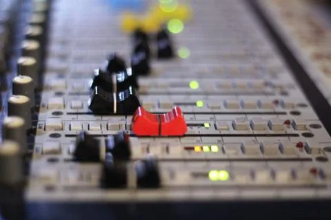 Buttons on the mixing console Stock Photos