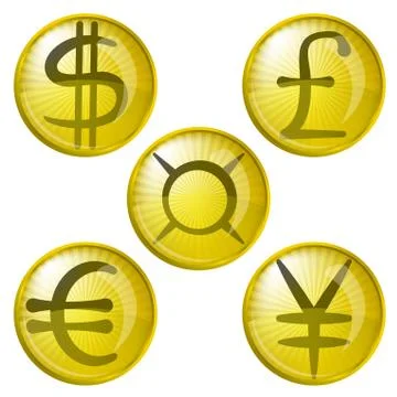 Buttons with money, set Stock Illustration