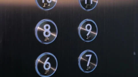 Buttons in the new passenger elevator Video stock 161999308