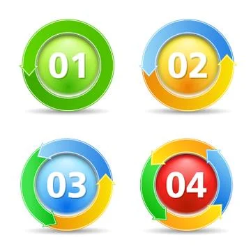 Buttons with Numbers Illustrazione stock