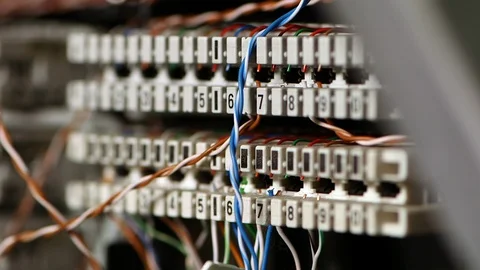 Buttons with numbers on a network connector Stock Footage 94379510