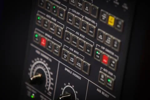 Buttons on a panel Stock Photos