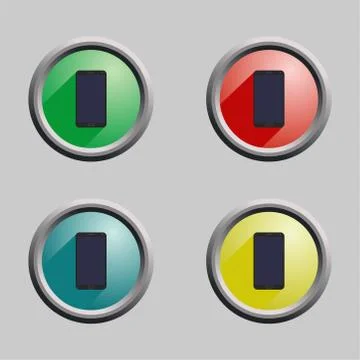 Buttons with the phone. Stock Illustration