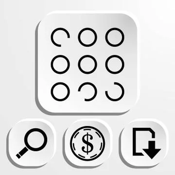 Buttons of the program icon stock vector illustration flat design Illustrazione stock