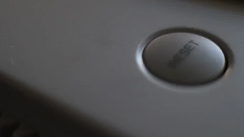 Buttons on PS1 Reset and Power Buttons Macro Stock Footage 119945692