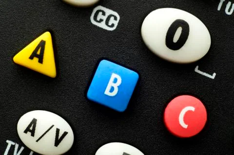 Buttons on remote control Stock Photos
