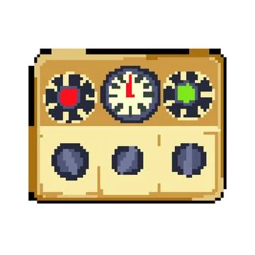 Buttons retro control panel pixel art vector illustration Illustration