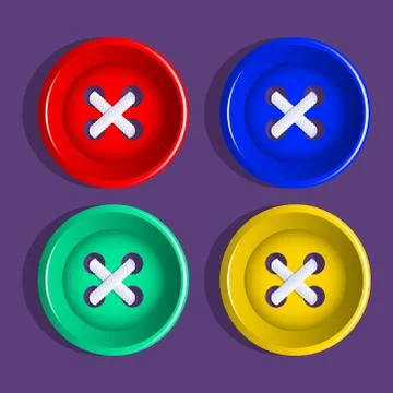 Buttons. Set of multicolored buttons. Vector. Stock Illustration
