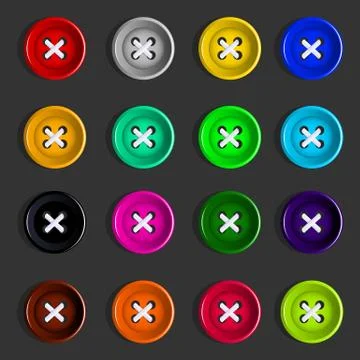 Buttons. Set of multicolored buttons. Vector. Stock Illustration