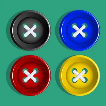 Buttons. Set of multicolored buttons. Vector. Stock Illustration