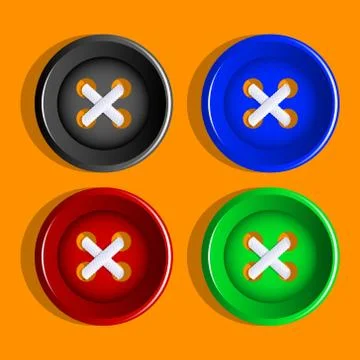 Buttons. Set of multicolored buttons. Vector. Stock Illustration