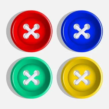 Buttons. Set of multicolored buttons. Vector. Illustrazione stock