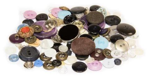 Buttons for sew on a white background Stock Photos