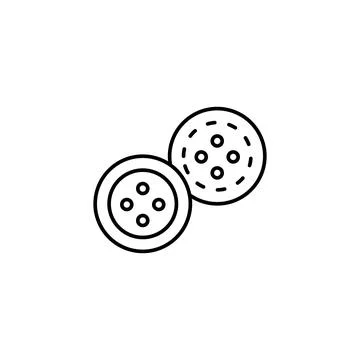 Buttons, sewing icon. Simple line, outline vector elements of tailor for ui and Stock Illustration