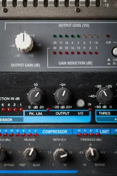 Buttons in sound studio Stock Photos