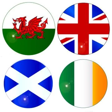 Buttons of the UK and Eire Stock Illustration