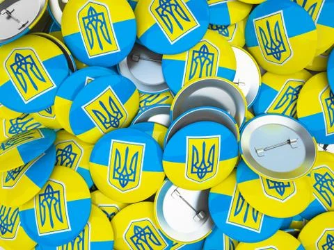 Buttons with ukraine flag Stock Illustration