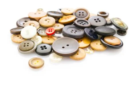Buttons on white Stock Photos