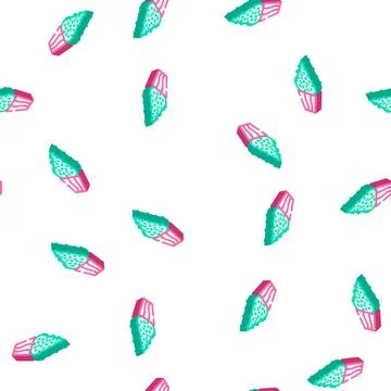 Buxus sempervirens isometric icon seamless pattern Stock Illustration