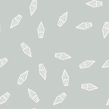 Buxus sempervirens line vector seamless pattern Stock Illustration