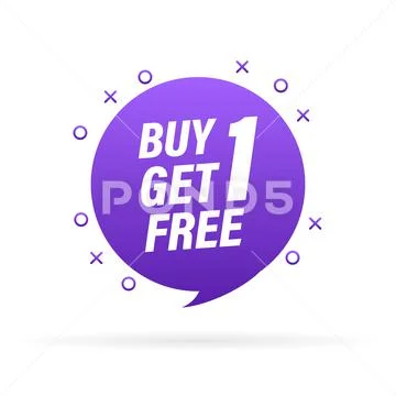 Buy 1 Get 1 Free, sale tag, banner design template, app icon, vector  illustra Illustration #145163088