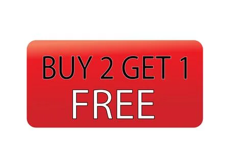 BUY 2 GET 1 FREE VECTOR DESIGN Stock Illustration