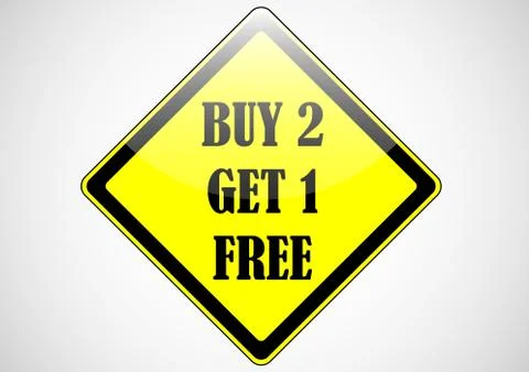Buy 2 get 1 square sign Stock Illustration