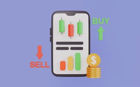 Buy and sell trading interface stock transactions, Investment decisions Stock Illustration
