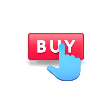 Buy button and hand cursor, 3d render Stock Illustration