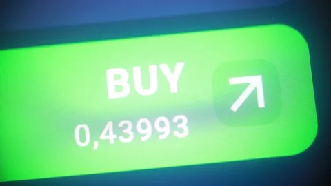 BUY button on a computer screen with a changing value index. Stock Footage 149841456