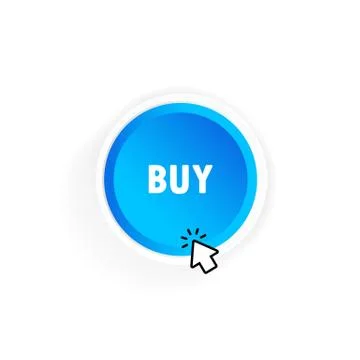Buy button with cursor. Vector on isolated white background. EPS 10 Stock Illustration