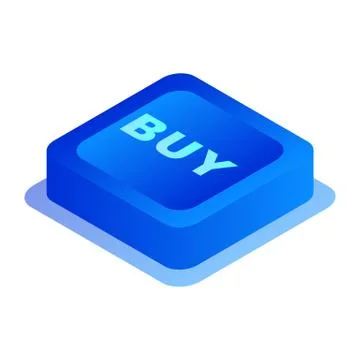 Buy button icon, isometric style Illustrazione stock