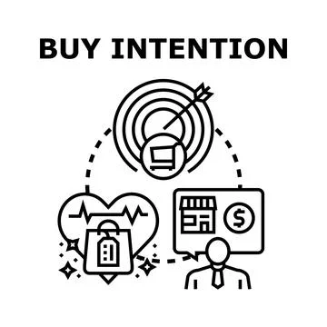 Buy intention customer behavior targeting business sales Stock Illustration