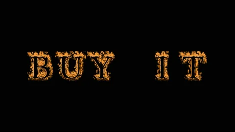 Buy It fire text effect black background Stock Footage 136151779