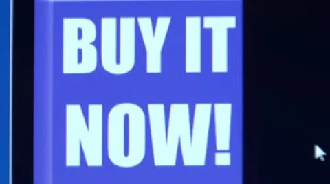 "Buy it Now!" button. Internet Shopping. Video stock 10759962