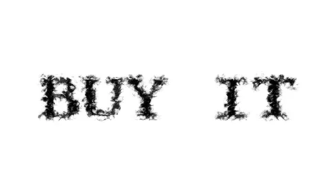 Buy It smoke text effect white isolated background Stock Footage 138722621