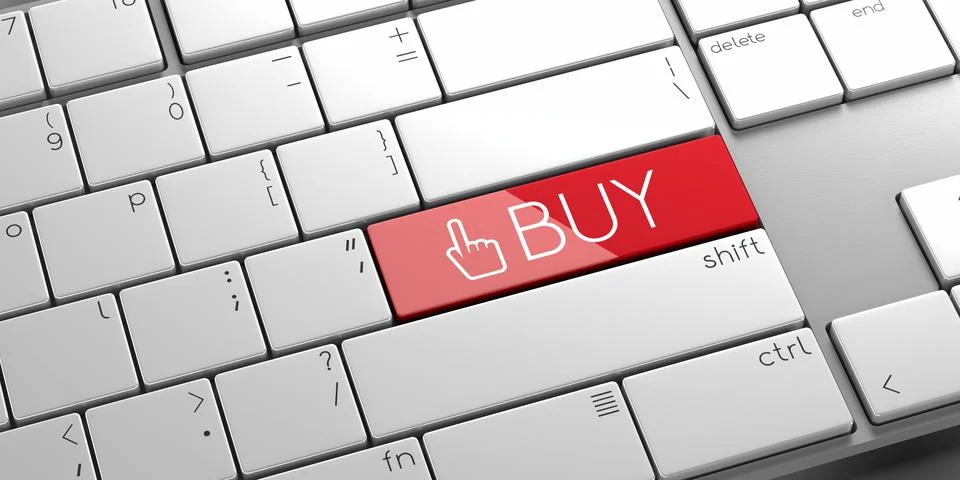 Buy - modern computer keyboard - 3D illustration Stock Illustration