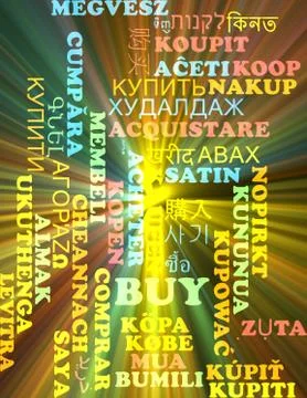 Buy multilanguage wordcloud background concept glowing Illustrazione stock