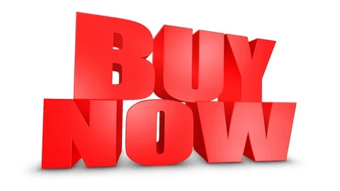 Buy Now 3D Text Come Down 3D Animation Render. Stock Footage 114987067