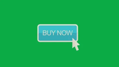 Buy now button animation with mouse cursor clicking on green screen background Stock Footage 331988927