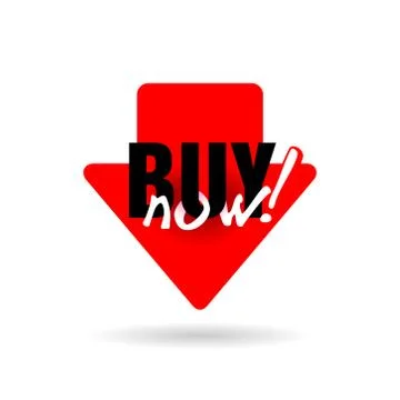 Buy Now button arrow down form Stock Illustration