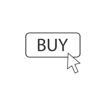 Buy now button, click, website element. Vector illustration. Illustrazione stock