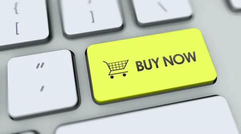 Buy Now button on computer keyboard. Key is pressed Stock Footage 35645563