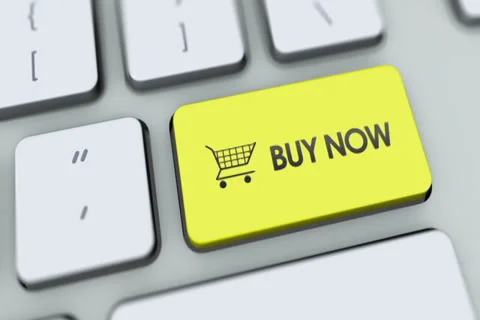 Buy Now button on computer keyboard. Key is pressed, click for HD Stock Footage 35648363