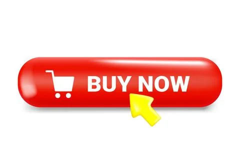 Buy now button with cursor arrow. 3d vector illustration isolated on white .. Stock Illustration