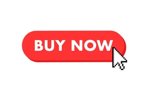 Buy now button with cursor. Pointer click. Vector web button. Stockillustratie
