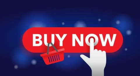 Buy Now button on dark blury background Stock Illustration