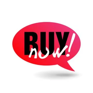 Buy now button in form of dialog bubble Stock Illustration
