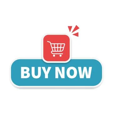 Buy now button icon in flat style. Shopping banner vector illustration on i.. Stock Illustration